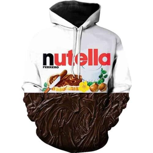 Winter Autumn Boys Girl 3D Sweatshirts Women Men Print Nutella Hamburger Food Chicken Beef Noodle Hoodies Teen Pullover Clothing