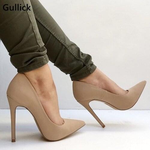 Hot Sale Woman Sexy Pumps Light Purple Red Nude Color Stiletto Heels Graceful Charming Pointed Toe Lady Outfit Dress Shoes