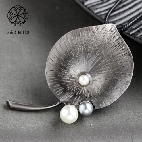 Vintage Jewelry for Women Big Leaf Long Chains Necklace Trend Suspension Pendants Simple 2021 Fashion Statement Goth Accessories