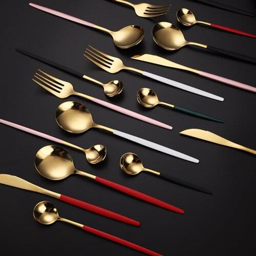 1Set(4PCs Set) Stainless Steel Knife Fork Spoon Tableware Set For Party Gift Exquiste Nordic Style Western Dinner Accessories