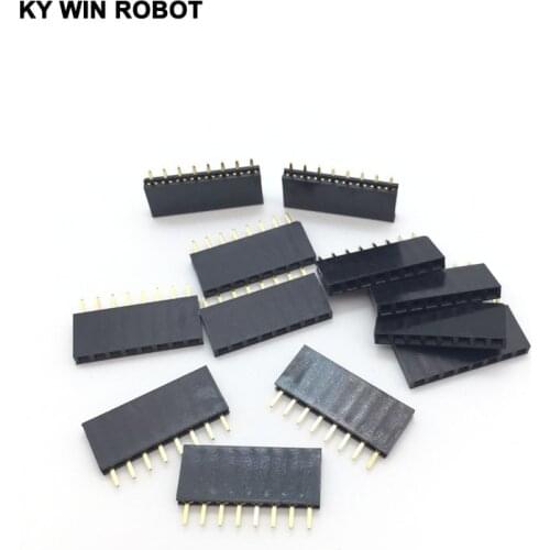 10PCS 1x8 Single Row 8 Pins PCB Socket Female Header 2.54MM 1*8P