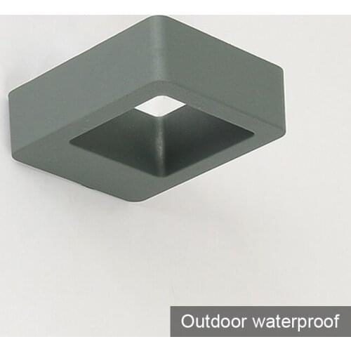 2 pieces post modern simple outdoor LED wall light lamp 10W up down square waterproof LED wall light fixture fitting