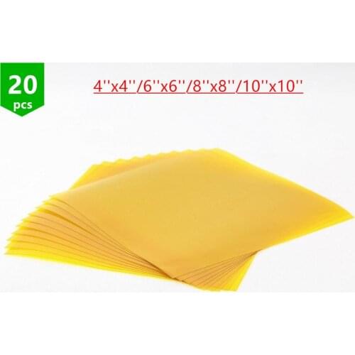 20pcs Printrbot 4''/6''/8''/10'' size square Polyimide Tape sheet With Release Liner for Printrbot 3D printer heated bed