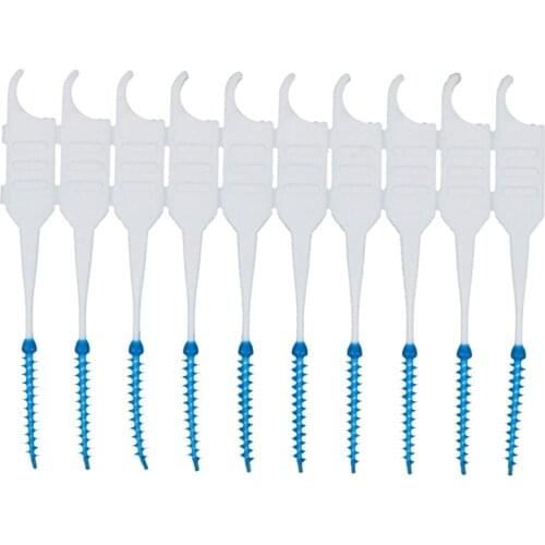200Pcs/Box Soft Silicone Floss Interdental Brush Disposable Teeth Stick Toothpicks Floss Tooth Pick Oral Care Brush Clean