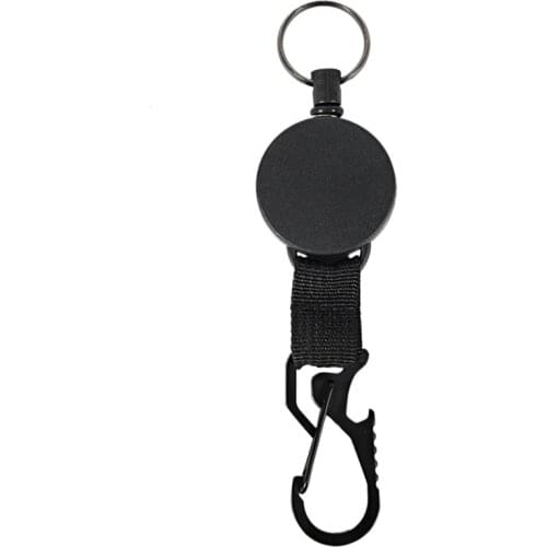 60cm Retractable Recoil Anti Lost Ski Pass ID Card Holder Wire Rope Keychain