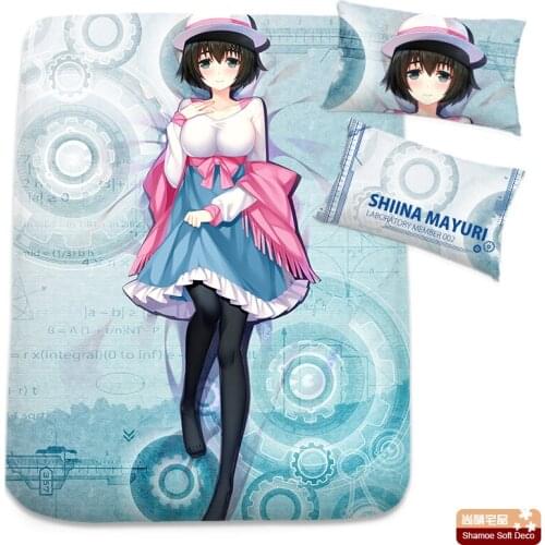 Anime Cartoon Steins;Gate Shiina Mayuri Milk Silk Flat Sheet Bed Sheet Top Sheet