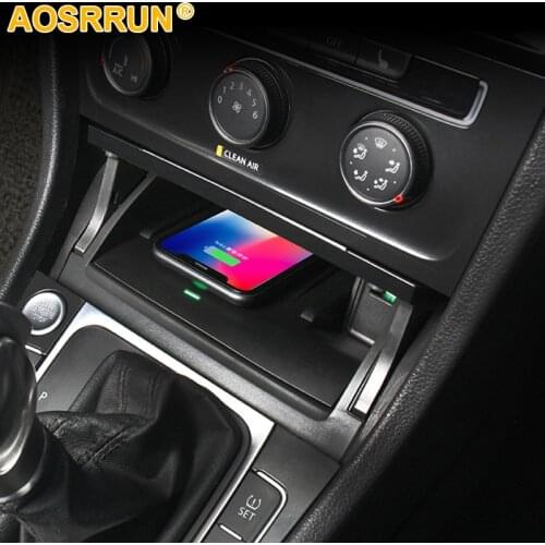 For Volkswagen VW Golf 7 MK7 Car accessories Mobile phone 15W QI wireless charger phone adapter fast charging holder