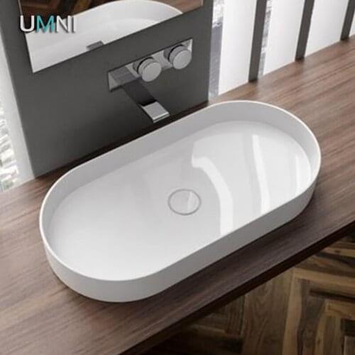 White Above Counter Basin Oval Above Counter Wash Basin Laundry Trough Household Wash Basin Hotel Wash Basin Basin Basin Balcony