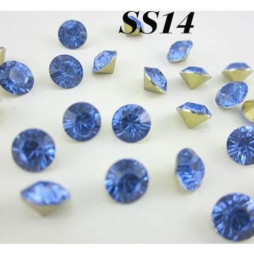 Free shipping SS14 3.5mm 720pcs(5Gross) Light blue Resin rhinestones Pointback for Nail Art /Bags/Garment/Shoes Decoration