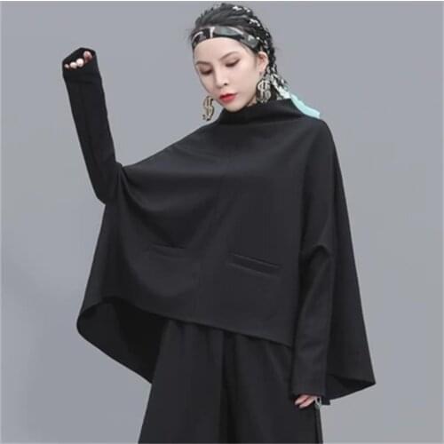 Large and small fashion brand womens clothing cold cold wind original Design Cape Hoodie casual loose jacket T