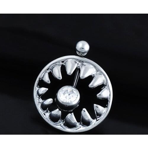 Exaggerated Design Big Tooth Nipple Piercing Nombril, White Crystal Nipple Rings Sexy Piercing Ombligo Nipple Piercings