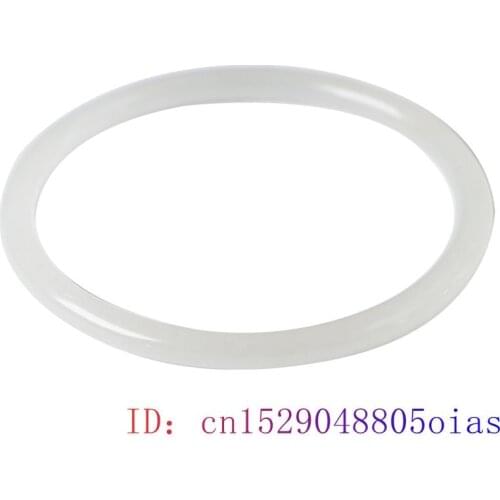 White Jade Bangle Bracelet Fashion Natural Jewelry Chinese Amulet Gifts Carved Jadeite Gemstone Charm