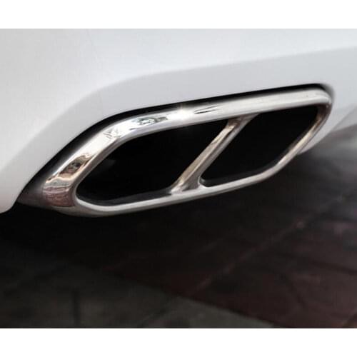 2pcs Chrome Stainless Steel Tail Exhaust Pipe Muffler Cover Trim For Volvo XC90 2015 2016 2017 2018 2019 Accessories