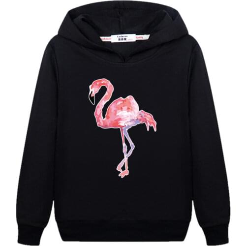 Aimi Lakana Fashion Flamingo Hoodie for girls Long Sleeve Casual Pullover kids Long Sleeve Autumn Sweatshirt baby girls Thin cotton & plus velvet costumes child coats