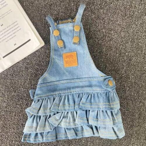 Dog Clothes Denim Jeans Dress Jumpsuit Boy Girl Dog Clothing Couple Pet Outfit Puppy Costume Overalls Pants Pet Costume Dropship