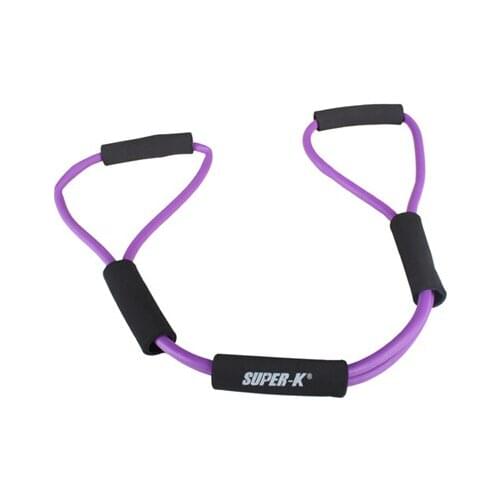 Fitness chest pull resistance bands stretcher rubber hose expander (Purple)