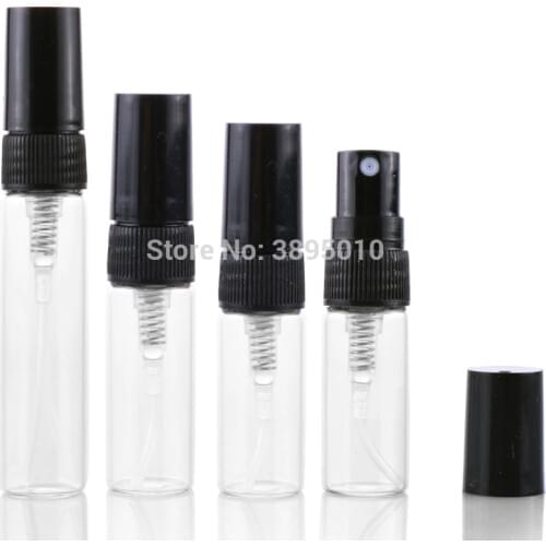 2ml 3ml 5ml Transparent Glass Perfume Bottle With Spray&Empty Parfum Cosmetic Vial With Atomizer For Travel F486