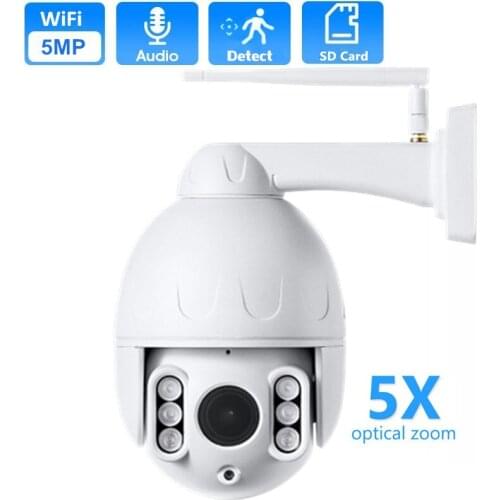 5MP PTZ Wifi IP Camera 1080P Outdoor 5X Zoom Security CCTV Camera Motion Detection Alarm Recording Audio 2MP P2P Wireless Camera