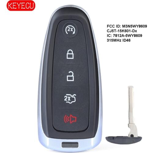 Keyecu Remote Start Smart Prox Key Transmitter for Ford Escape Focus C-max 2013-2017 M3N5WY8609 HU101