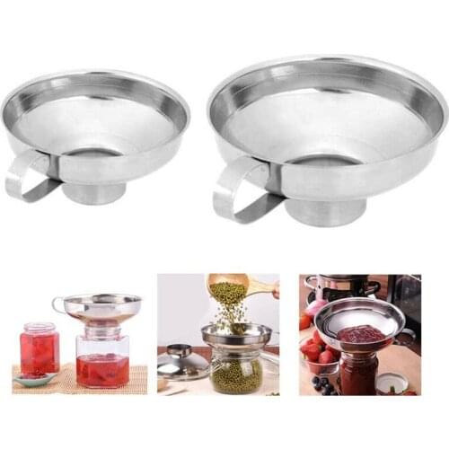 Kitchen Oil Wine Water Flour Funnel Hopper Filter 10.4cm 15cm Wide Mouth Surface Funnel Tools Gadgets Stainless Steel Funnel