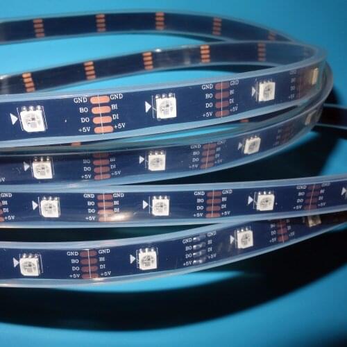 Addressable 5m 30LEDs/m DC5V WS2813 RGB led pixel strip,waterproof in silicon tube;IP66;with 30pixels/M;black PCB