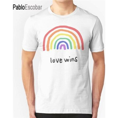 Men brand tshirt summer top tees Love Wins T Shirt Lgbt Trans Rainbow Gay Pride Top M Xl 2Xl 14Xl Tee Shirt