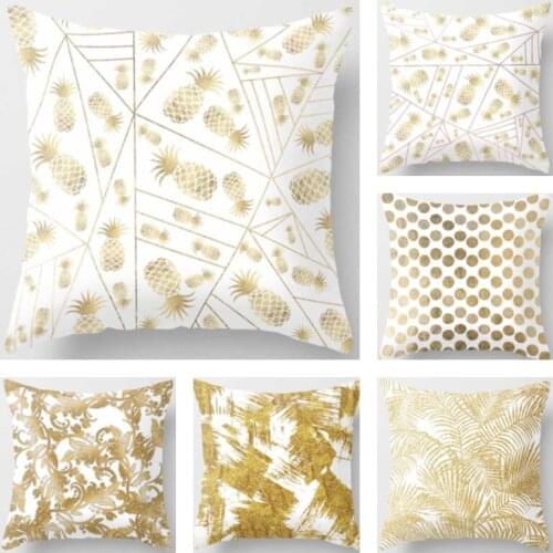 Golden Leaves Pillow Cover 20x20in 24x24in Home Sofa Cushion Cover 50x50cm 60x60cm Fashion Home Decoration Cushion Cover