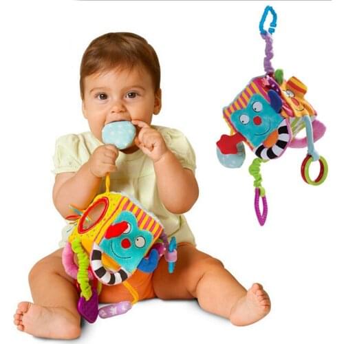 Baby Educational Toys Cloth Building Blocks New Infant Stuffed Doll Mobile Plush Cloth Soft Cube Rattle Toy For Kids