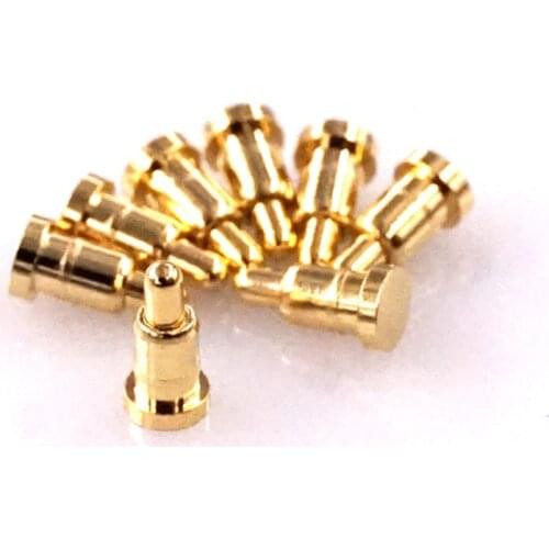 10 pcs Spring Loaded Probe Pin Connector Diameter 2.0 mm x 4.0 mm height SMT PCB Brass Gold 1u 50G force Re-flow Solder Pogo Pin