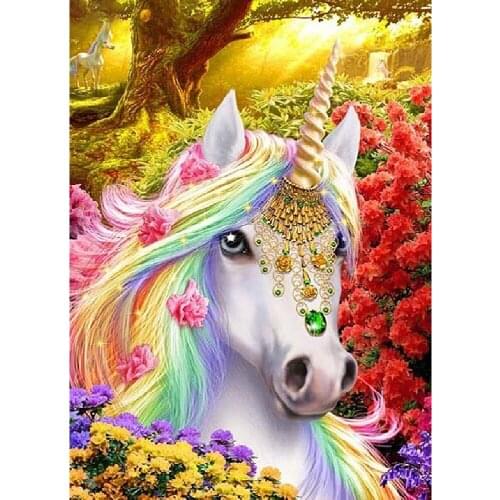 Full Square/Round Unicorn Diamond Painting Cartoon Animal Diamond Embroidery 5D DIY Mosaic Rhinestone Home Decoration Gift