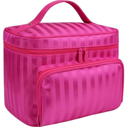 Hot Professional Cosmetic Bag Makeup Bag Travel Organizer Case Beauty Necessary Make up Storage Box Pink