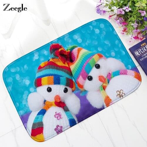 Zeegle Christmas Decor Absorbent Bath Mat Hallway Non-slip Kids Room Carpet Baby Bedside Rug Absorbent Bathroom Floor Mats