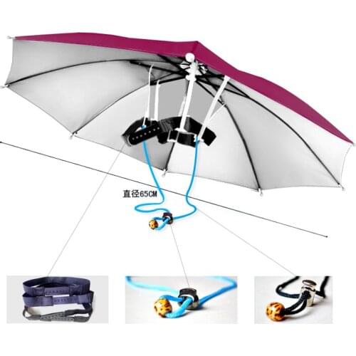 Children Women Outdoor Sun-shade Umbrella Hat Anti-uv Windproof Umbrella Cap Adjustable Head Girth For Fishing Shutterbug 65cm