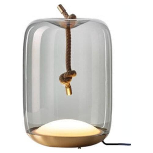 Modern Simple Columnar Glass Table Lamp Bedroom Beside Lamp Study LED Lighting Living Room Decor Office Light Fixture Room Decor