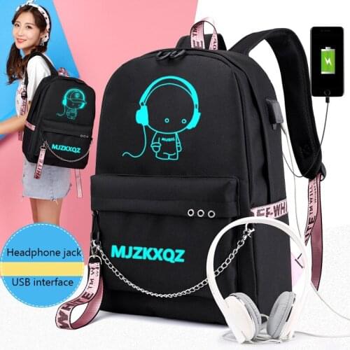 New Luminous Oxford School Backpack For Teenage Waterproof Shoulder Bag USB Charging Laptop School Bag Boys High Capacity Bagpac