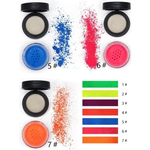 Hot 7 Colors Loose Single Glitter Powder Eye Shadow Neon Pigment Eyeshadow free logo printing