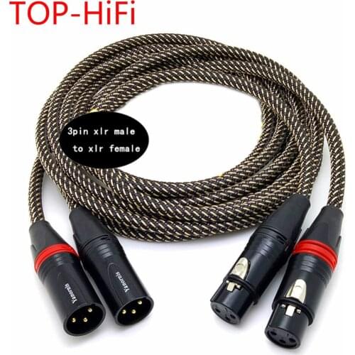 TOP-HiFi Free shipping 5N OCC copper super Reference XLR balance interconnect cable 3pin XLR Male to Female connector cable