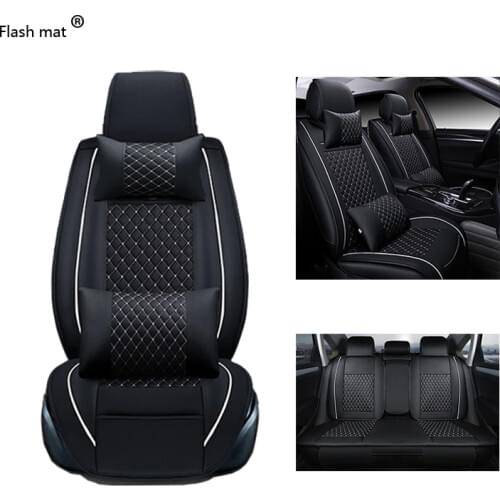 Flash mat Universal Leather Car Seat Covers for Audi A1 A3 A4 A5 A6 A7 A8 Q3 Q5 Q7 SQ5 L 5 seat covers accessories Car-Styling
