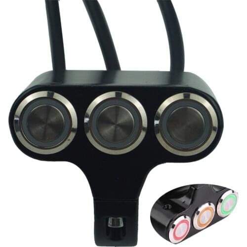 Universal 7/8' 22mm Motorcycle Handlebar Switch Horn Headlight Hazard Brake Fog Light ON/OFF Start Kill Switch with LED Light