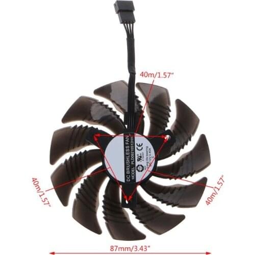 PLD09210S12HH 87MM Cooler Cooling Fan Clockwise/Counterclockwise for GTX 1050 1050TI 1060 1070 1070TI G1 for Radeon RX 570 580