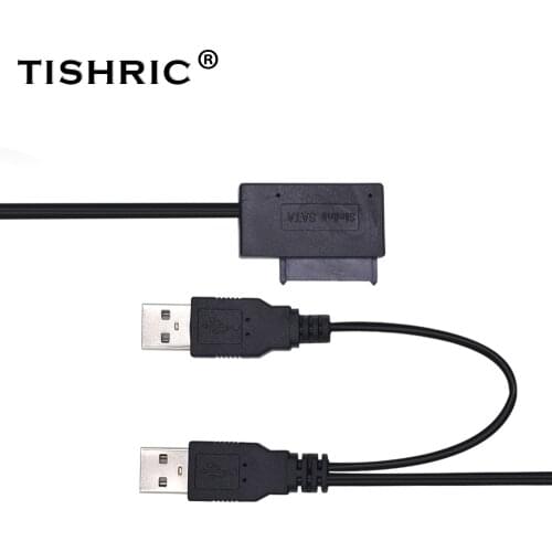 High Speed USB 2.0 to 7 6 13Pin SATA Cable External USB 2.0 Power for Laptop Mini SATA CD-ROM DVD-ROM Adapter Converter