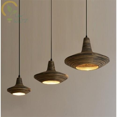 Southeast Asian Style Handmade Bamboo Weaving E14 Pendant Lamp Personality Living Room Restaurant Decorate Pendant Lights