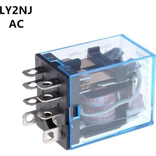 1Pcs LY2NJ HH62P HHC68A-2Z Electronic Micro Mini Electromagnetic Relay 10A 8PIN Coil DPDT AC12v 24v 36v 48v 110v 220v 380v