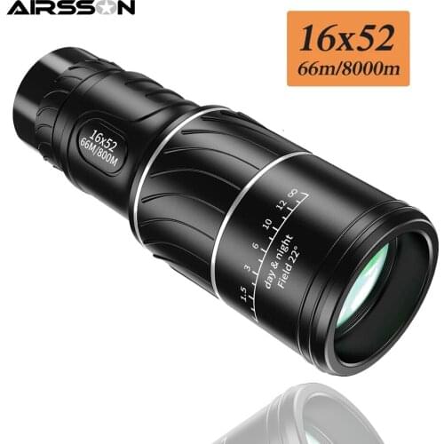 16x52 High Power Monocular 8000m Magnification Dual Focus Waterproof HD Monocular Telescope For Outdoor Sport Hunting Camping