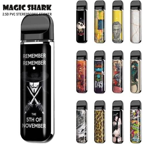 2.5D Stereo Matte Painting Stone V-Vendetta Leopard Vape Sticker Case Full Wrap Film Skin Cover for Smok Novo 2 Novo2