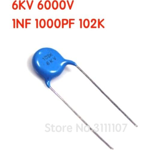 20PCS/Lot 6KV 102 Ceramic capacitors 6000V102 Capacitance Wholesale Electronic 100%New