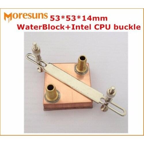 Free ship 53*53*14mm Pure copper Water Cooling Block,for Intel CPU buckle+Computer copper CPU Water Block