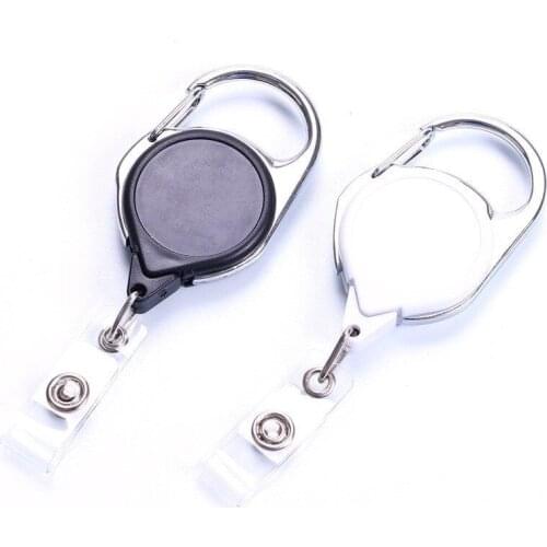 1PC Metal Retractable Badge Reel for Name ID Card Holder Students Bus Pass Card Badge Holder Rope School Office Supplies