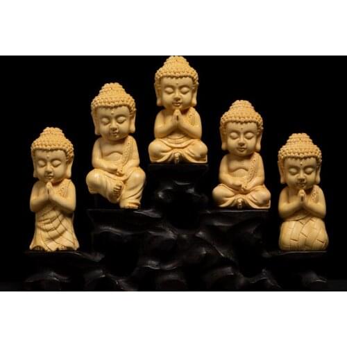 Wooden Buddha Statue Sakyamuni Buddha Buddha Carving Crafts Wood Ornaments Desktop Artwork