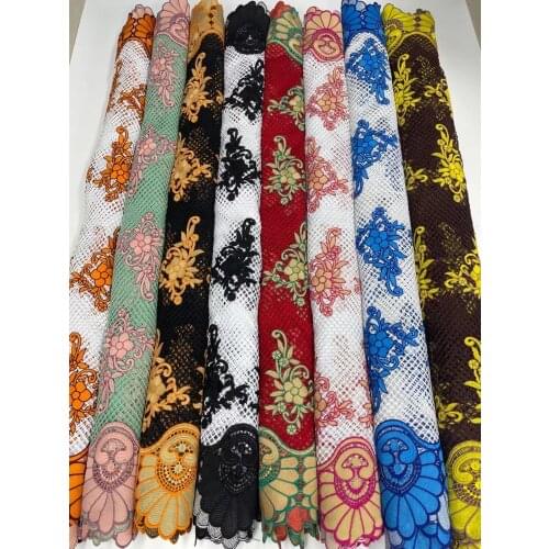 5yards/pc) High quality multicolored African guipure lace 2021 newest big cord lace fabric for attractive party dress WJY019